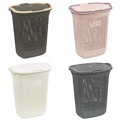 Laundry Basket Hamper Storage Linen Washing Clothes Bin With Lid Mesh Style 65L • £23.95