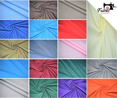 £3.24 • Buy Premium Plain Polycotton Fabric Lining Dress Craft Fabric 44  Wide Poly Cotton