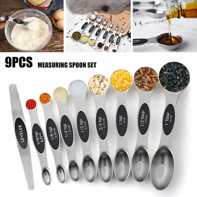 9Pcs Measuring Spoon Double Sided Baking Utensil Teaspoon Magnetic Measure· .c • $11.89