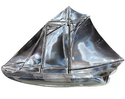 Mariposa Sailboat Serving Platter Aluminum Recycled Tray Nautical Boat Schooner  • $58.99