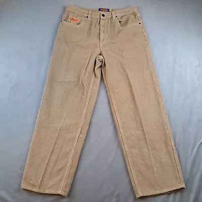 Vintage Empyre Relax Loose Fit Baggy Corduroy Y2K Skate Pants Tan Khaki 34x29 • $39.95