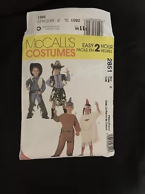 McCall’s Pattern Halloween Costume Cowboy Cowgirl 2851 Uncut Child SZ 2 • $7.99