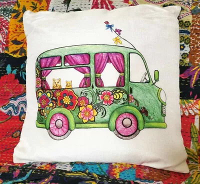 SALE Cushion Cover Camper Van Home Decor Scatter VW Mercedes Motor Home Bus • £4.45