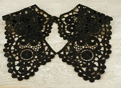 Lace Collar Drama Vintage Period Guipure Sewn On Dressmaking LC62 Black • £3.89
