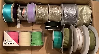 MIXED BULK LOT RIBBON Double Sided Chirstmas Wedding Cars Hamper Gifts Crafts • $8