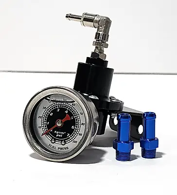 Adjustable Black Fuel Pressure Regulator Gauge Black Kit For Honda Civic Ek Eg • $100.95