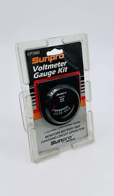 Sunpro 2  Vintage Voltmeter Black / Black Bezel CP7985 OS   0-18V 1990 - New • $16.99