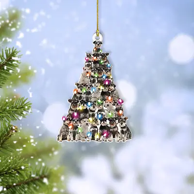 Miniature Schnauzer Dog Christmas Tree Ornament Schnauzer Dog Xmas Ornament • $19.99