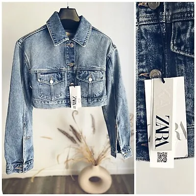 Zara X Kaia Gerber Cropped Denim Jacket New • $79