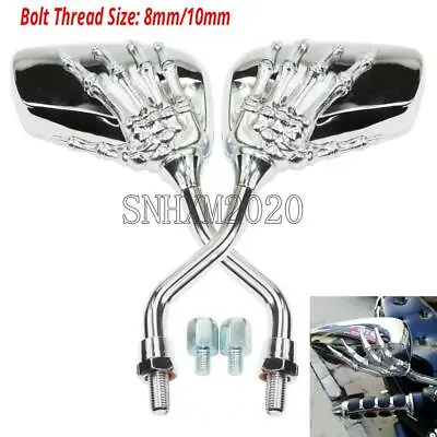 Skeleton Hand Side Mirrors For Kawasaki Vulcan VN1500 VN1600 Nomad Mean Streak • $32.68