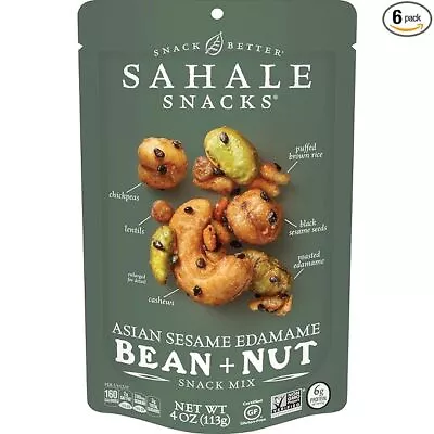 Sahale Snacks Asian Sesame Edamame Bean + Nut Snack Mix 4 Ounces (Pack Of 6) • $47.95