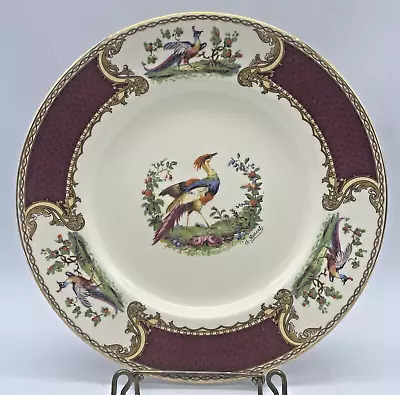 Royal Crown Myott Staffordshire England ‘Chelsea Bird’ Red 9” Plate 1930'S • $28.99