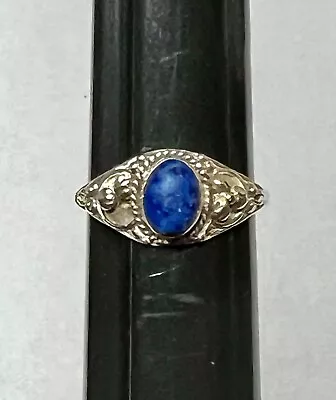 VINTAGE Lapis Lazuli Sterling Ring~Size 5.5~Beautiful Estate Find • $10