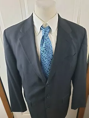 Luxury Gray Mens Suit 3 Button Micro Check 42R Pants 35  W /30 L Made In Italy  • $99.74