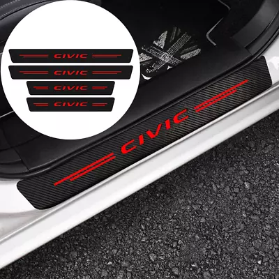 4pcs Carbon Fiber Car Door Sill Plate Protector Cover Sticker For Honda Civic • $9.11