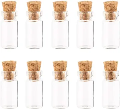 10Pcs 1ML Empty Sample Glass Bottles Jars Vials Case Container With Cork Stopper • $13.95