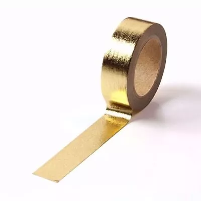 Washi Tape Light Gold Metallic Foil Solid Colour Gilded 15mm X 10m • $5.90