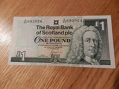 Royal Bank Of Scotland Mint Condition Scottish One Pound £1 Note • £2.99