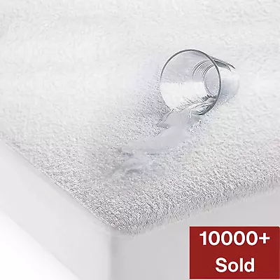 Extra Deep Waterproof Terry Towel Mattress Protector Topper Cover Anti Allergy • £8.99