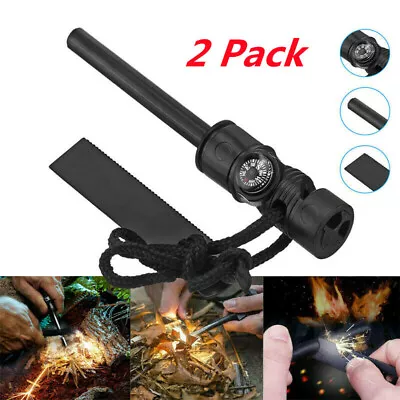 $11.99 • Buy Fire Starter Flint Steel Striker Survival Kit Ferro Rod Camping Outdoor Tool US