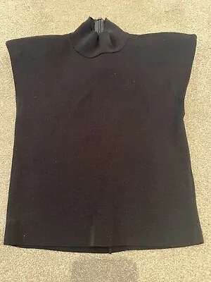 Zara  Black Padded Shoulder Sleevless Top Sz S Fab Condition • £4.50
