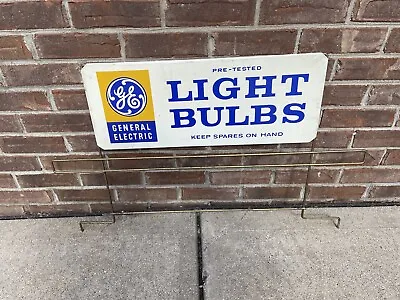 Vintage General Electric GE Light Bulbs Sign Double Sided For Metal Display Rack • $147.99