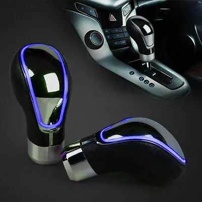 $35.79 • Buy Car Auto Touch Activated Sensor Blue LED Light Shifter Leather Gear Shift Knob