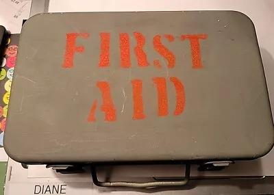 Vintage Green Wall Mount Small Metal First Aid Kit Box  • $39