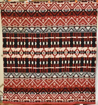 VIBRANT Vintage Esmond Mills Red Black & White Camp Blanket ~Indian Design! • $675