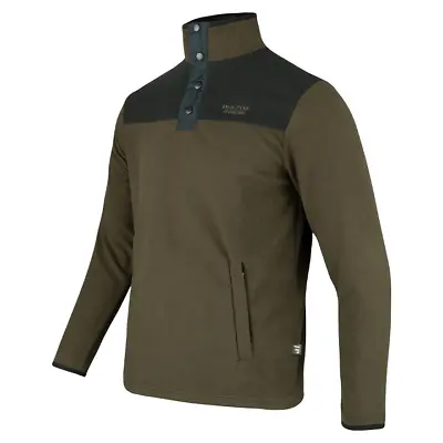 Jack Pyke Snap Neck Fleece Top Dark Olive Hunting Fishing Shooting • £23.95