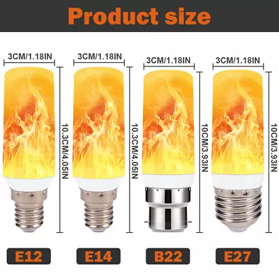 E12 E14 E27 B22 Decor Lamp Fire Flame LED Light Bulbs Flicker Burning Effect • £3.39