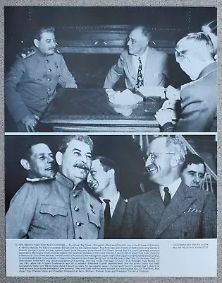 11x14 PHOTO WWII PRESIDENT ROOSEVELT / TRUMAN & JOSEPH STALIN AT POTSDAM & YALTA • $13.95