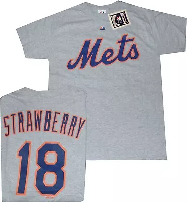 New York Mets Darryl Strawberry Majestic Gray Road T Shirt New Tags • $24.95
