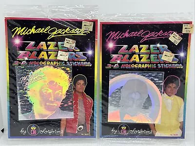 Vintage 1984 MICHAEL JACKSON 2 Lazer Blazer 3D Holographic Sticker Colorforms • £17.36