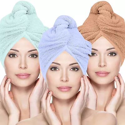 Large Size Hair Turban Towel Twist Wrap Microfibre 100% Quick Dry Bath Towel • £5.99