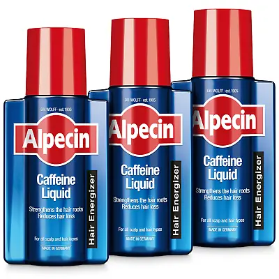 Alpecin Caffeine Liquid Natural Hair Growth Hair Toni For Men Energizer 3x 200ml • £22.97