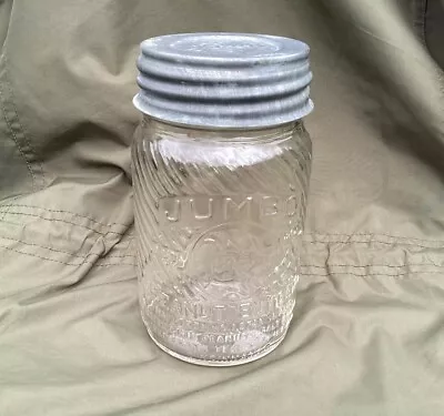 Vintage Jumbo Peanut Butter Glass Jar 1 LB Frank Tea & Spice Co Cincinnati  • $16