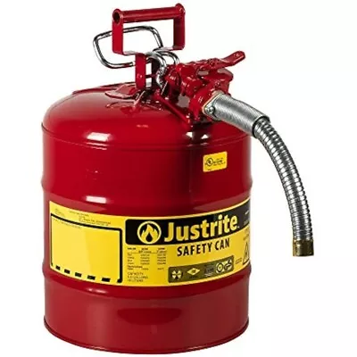 5 Gallon Red AccuFlow Galvanized Steel Vented Safety Can 1  Metal Hose NEW • $146.40