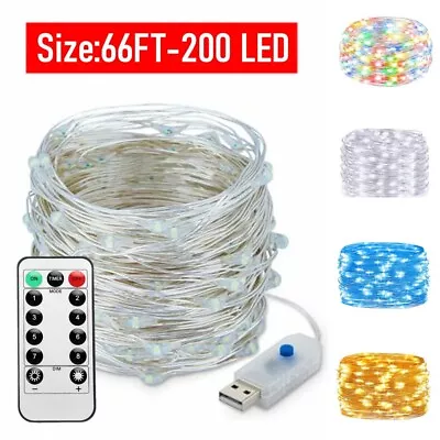 50-300LED Copper Wire Party USB Twinkle LED String Fairy Lights W/ Remote Party • $11.29