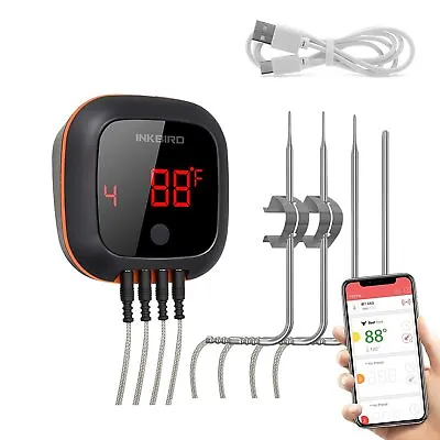 Bluetooth Digital BBQ Thermometer Cooking Grill Meat Probe Rechargeable IBT-4XS  • $36.57