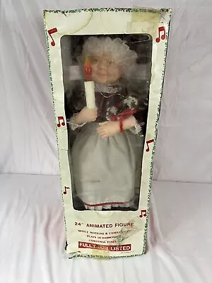 Vintage  Animated 18” Christmas Mrs Claus Moves And Lights Up Battery Operated • $18