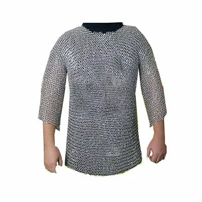 Aluminium Chainmail Shirt Butted Medieval Chain Mail Reenactment LARP Armour • £55.55