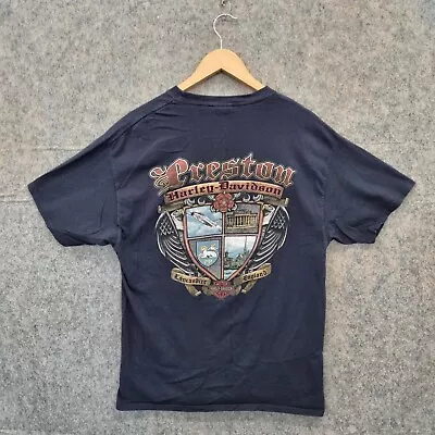 Harley Davidson Shirt Mens Large Preston England Lancashire Motorcycle Biker Top • £23.95