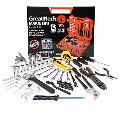  125 Piece Marine Tool Kit For Boats Waterproof Case Chrome-Plated Tools • $130