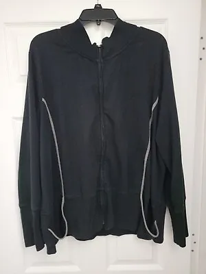 Merona Plus Size Womens Black/ Grey Lightweight Jacket Full Zip Pockets  • $14.99