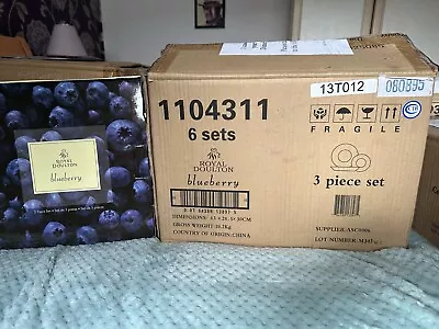 £40 • Buy Royal Doulton Blueberry 3pc Dinner Set - Unused In Box - Next Day Delivery
