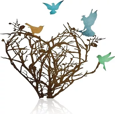 Metal Bird Wall Art Birds On Tree Branch Indoor/Outdoor Wall Decor • $9.95