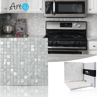 Art3d 10Pack Mother Of Pearl Shell Mosaic Tile For Kitchen Backsplash 12 X 12 In • $69.99