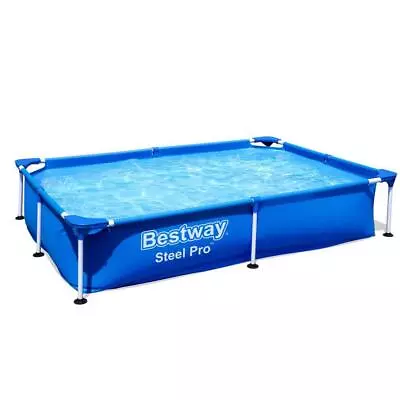 Bestway Metal Frame Pools 17 X17  Rectangular Above Ground Pool Heavy Duty Blue • $88.81