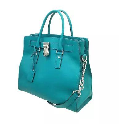 Michael Kors Large Aqua Blue Tote W/ Pad Lock • $156